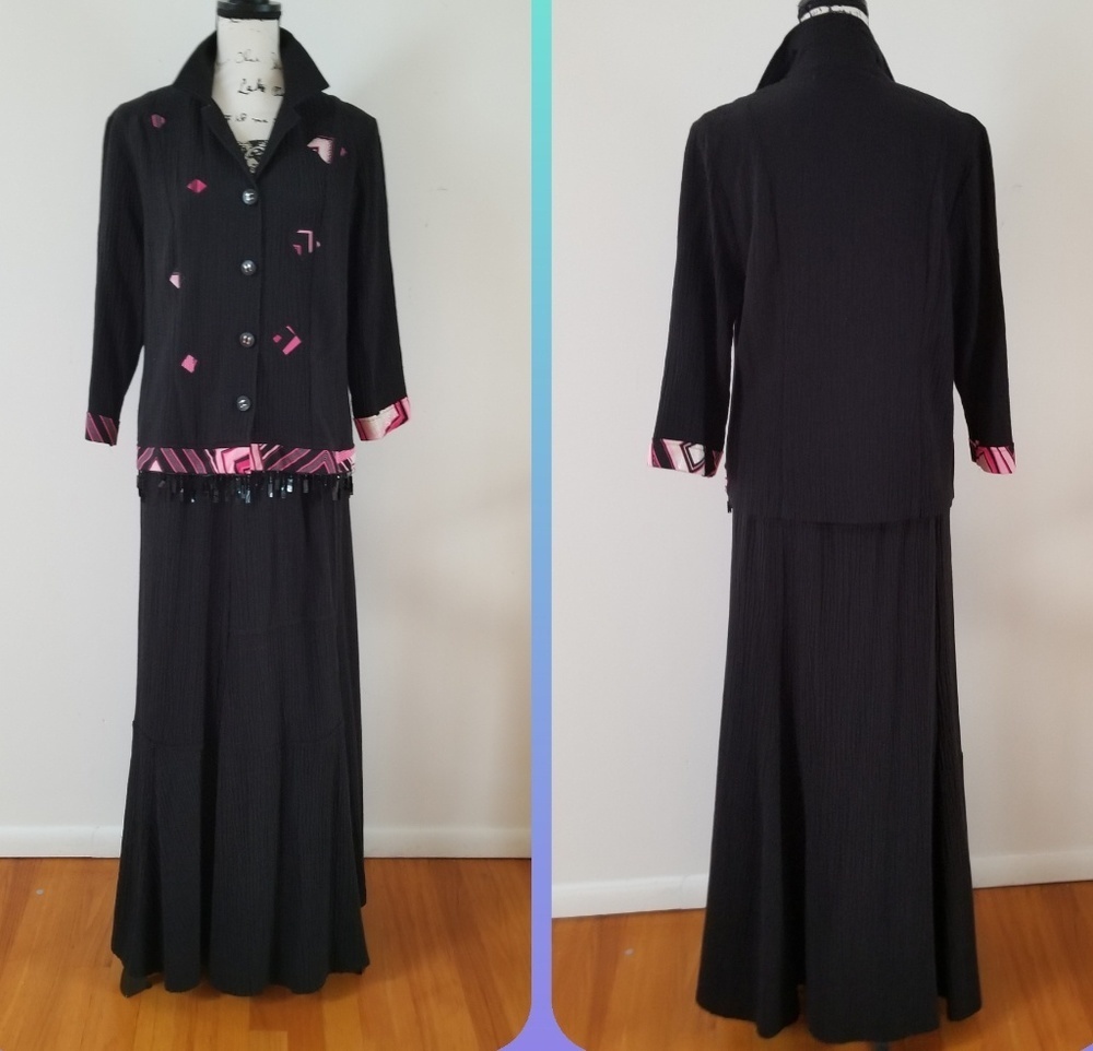VTG Lilly of California 2pc Jacket Skirt outfit